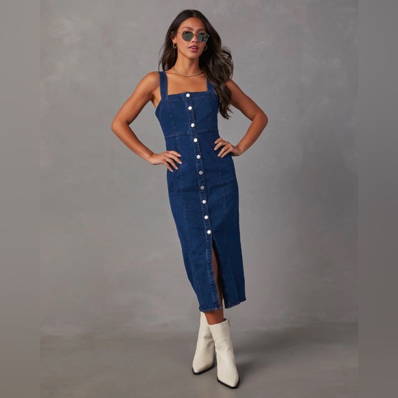 NWOT Jean MIDI Dress - Picture 5 of 6